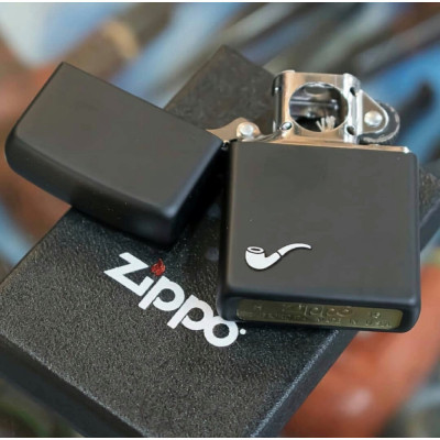 Запальничка Zippo (Зіппо) для трубки BLACK MATTE PIPE LIGHTER 218PL