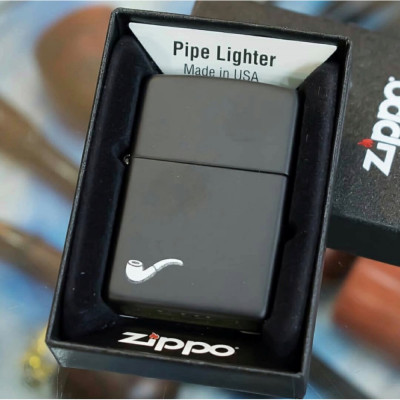 Запальничка Zippo (Зіппо) для трубки BLACK MATTE PIPE LIGHTER 218PL