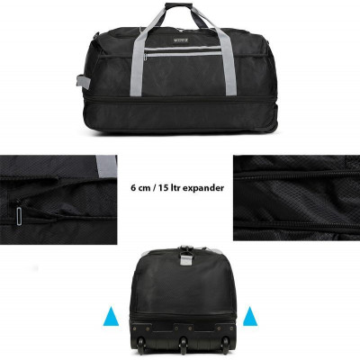 Сумка дорожня на колесах TravelZ Wheelbag Doubleloader foldable black 80(95)L (603096) (931069)