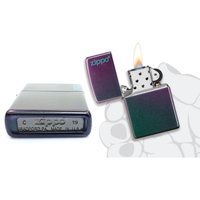 Запальничка Zippo (Зіппо) Reg Iridescent Matte Logo 49146ZL