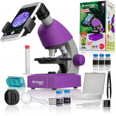 Мікроскоп Bresser Junior 40x-640x Purple з набором для дослідів і адаптером для смартфона (8851300GSF000) (923893)