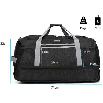 Сумка дорожня на колесах TravelZ Wheelbag Doubleloader foldable black 80(95)L (603096) (931069)