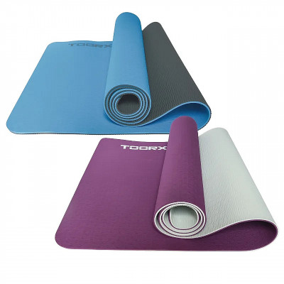 Килимок спортивний Toorx Yoga Professional TPE 183 х 60 х 0,6 см для йоги та фітнесу Burgundi/Perla (MAT-184) (931142)