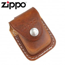 Чохол Zippo коричневий з петелькою на кнопці LPLB