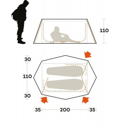 Намет двомісний Ferrino Den 2 Blue (91218QOB) 931783 Намет двомісний Ferrino Den 2 Blue (91218QOB) 931783