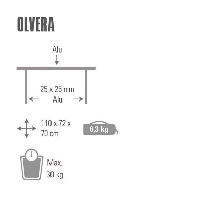 Стіл розкладний High Peak Olvera Silver (44188) (928991)