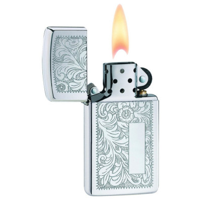 Запальничка Zippo вузька VENETIAN HIGH POLISH CHROME 1652