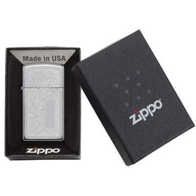 Запальничка Zippo вузька VENETIAN HIGH POLISH CHROME 1652