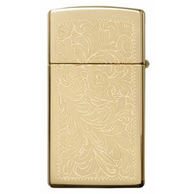 Запальничка Zippo (Зіппо) вузька VENETIAN HIGH POLISH BRASS 1652B