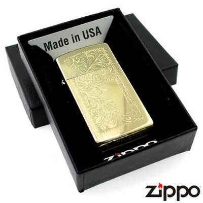 Запальничка Zippo (Зіппо) вузька VENETIAN HIGH POLISH BRASS 1652B