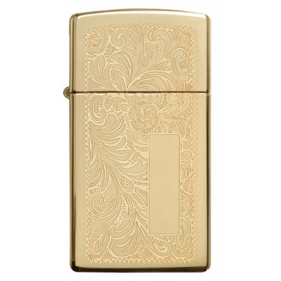 Запальничка Zippo (Зіппо) вузька VENETIAN HIGH POLISH BRASS 1652B