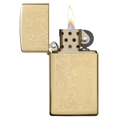 Запальничка Zippo (Зіппо) вузька VENETIAN HIGH POLISH BRASS 1652B