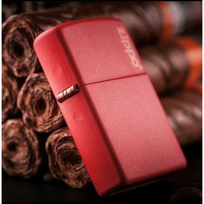 Запальничка Zippo (Зіппо) RED MATTE w/ZIPPO LOGO 233ZL