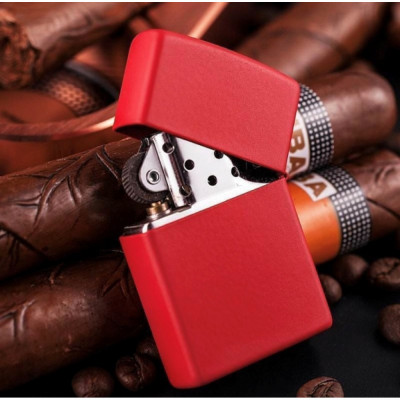 Запальничка Zippo (Зіппо) RED MATTE w/ZIPPO LOGO 233ZL