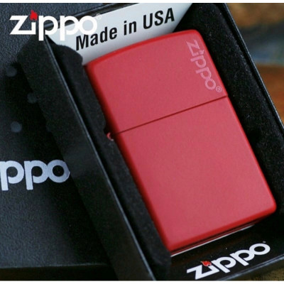 Запальничка Zippo (Зіппо) RED MATTE w/ZIPPO LOGO 233ZL