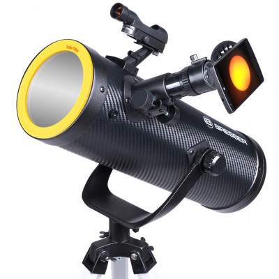 Телескоп Bresser Solarix 114/500 AZ Carbon з сонячним фільтром і адаптером для смартфона (4614505) (924845) Телескоп Bresser Solarix 114/500 AZ Carbon з сонячним фільтром і адаптером для смартфона (4614505) (924845)