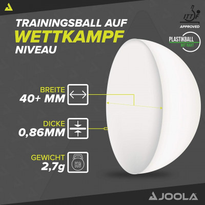 М'ячі для настільного тенісу Joola Magic ABS 40+ White 72 шт (44216) 930813