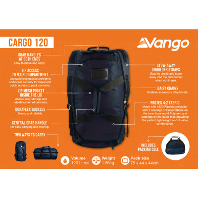 Сумка дорожня Vango Cargo 120 Moonlit Ocean (RUUCARGO0000001) 930854