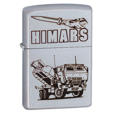 Запальничка бензинова Zippo Ukraine Satin Chrome гравіювання HIMARS (205 H)