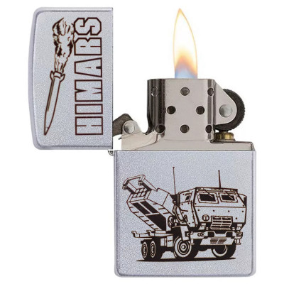 Запальничка бензинова Zippo Ukraine Satin Chrome гравіювання HIMARS (205 H)