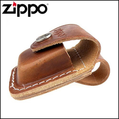 Чохол Zippo (Зіппо) коричневий з петелькою на кнопці LPLB