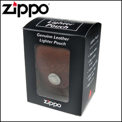 Чохол Zippo (Зіппо) коричневий з петелькою на кнопці LPLB