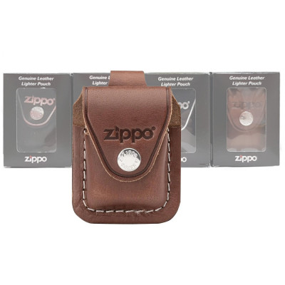 Чохол Zippo (Зіппо) коричневий з петелькою на кнопці LPLB