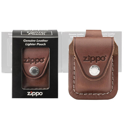 Чохол Zippo (Зіппо) коричневий з петелькою на кнопці LPLB