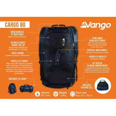 Сумка дорожня Vango Cargo 80 Moonlit Ocean (RUUCARGO0000006) (930853)