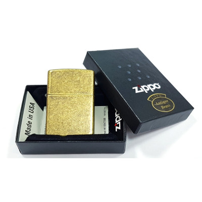 Запальничка Zippo (Зіппо) FLAT BTM ANTIQUE BRASS 201FB