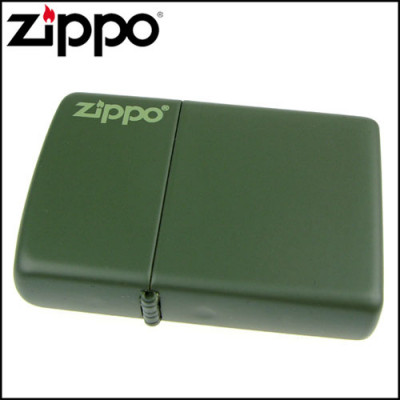 Запальничка Zippo (Зіппо) GREEN MATTE w/ZIPPO LOGO 221ZL