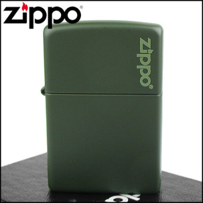 Запальничка Zippo (Зіппо) GREEN MATTE w/ZIPPO LOGO 221ZL