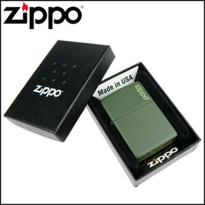 Запальничка Zippo (Зіппо) GREEN MATTE w/ZIPPO LOGO 221ZL