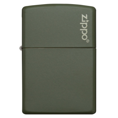 Запальничка Zippo (Зіппо) GREEN MATTE w/ZIPPO LOGO 221ZL