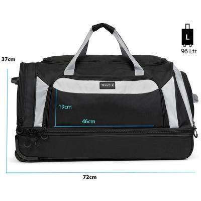 Сумка дорожня на колесах TravelZ Wheelbag Doubleloader black 96L (603098) (931071)