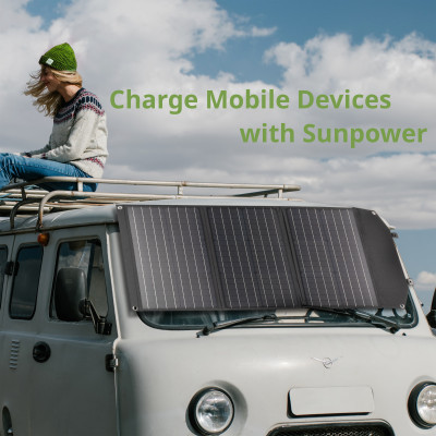 Портативний зарядний пристрій сонячна панель Bresser Mobile Solar Charger 90 Watt USB DC (3810060) (930151)