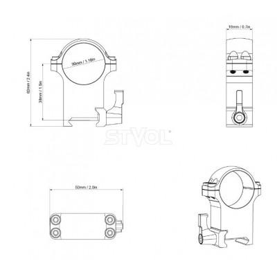 Кільця Vector Optics 30 мм STEEL WEAVER QD високі (XASR-SQ13)