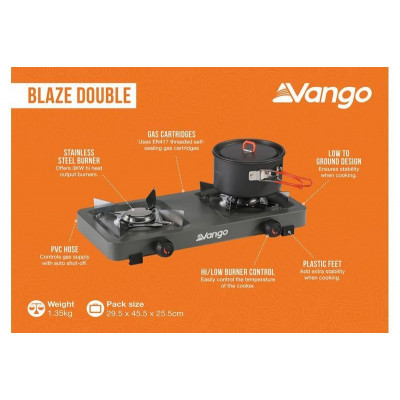 Портативна газова плитка Vango Blaze Double Grey (ACPBLAZE G10A81) (929688)