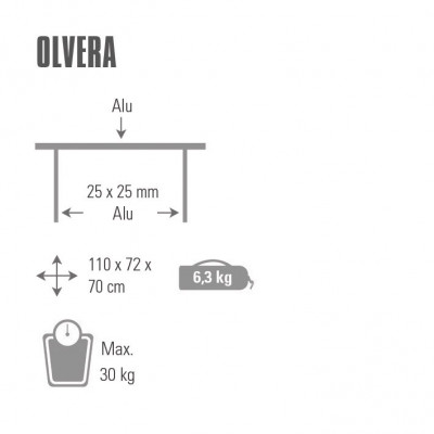 Стіл розкладний High Peak Olvera Silver (44188) (928991)