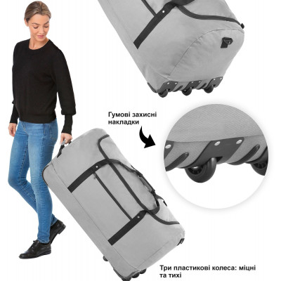 Сумка дорожня на колесах TravelZ Wheelbag 100 Liter Grey (603092) (927292)