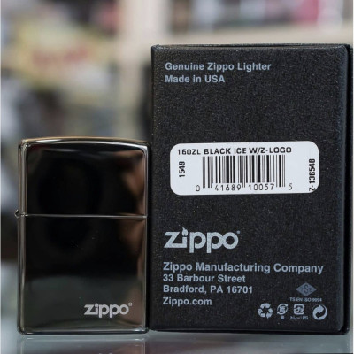 Запальничка Zippo BLACK ICE w/ZIPPO LOGO 150 ZL