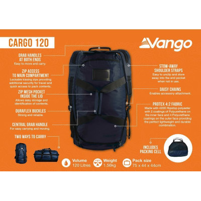 Сумка дорожня Vango Cargo 120 Moonlit Ocean (RUUCARGO0000001) (930854)