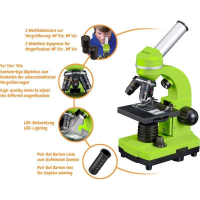 Мікроскоп Bresser Junior Biolux SEL 40x-1600x Green з адаптером для смартфона (8855600B4K000) (927062)