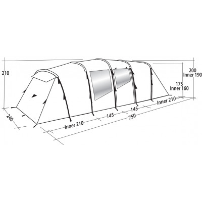 Намет восьмимісний Easy Camp Huntsville Twin 800 Green/Grey (120410) (929580)