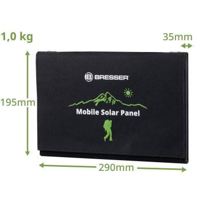 Портативний зарядний пристрій сонячна панель Bresser Mobile Solar Charger 21 Watt USB DC (3810030) (930148)