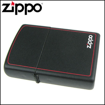 Запальничка Zippo (Зіппо) BLACK MATTE w/ZIPPO BORDER 218 ZB