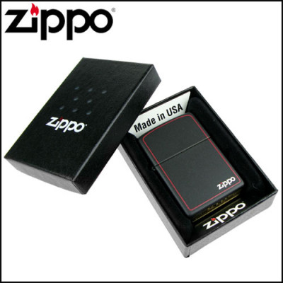 Запальничка Zippo (Зіппо) BLACK MATTE w/ZIPPO BORDER 218 ZB