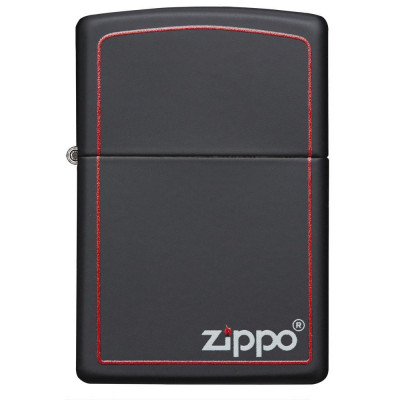 Запальничка Zippo (Зіппо) BLACK MATTE w/ZIPPO BORDER 218 ZB