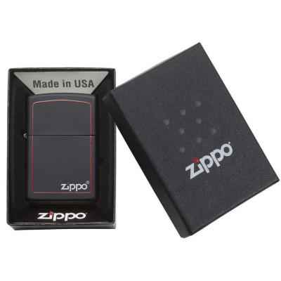 Запальничка Zippo (Зіппо) BLACK MATTE w/ZIPPO BORDER 218 ZB