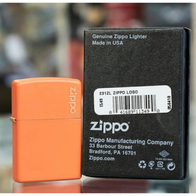 Запальничка Zippo ORANGE MATTE w/ZIPPO LOGO 231ZL